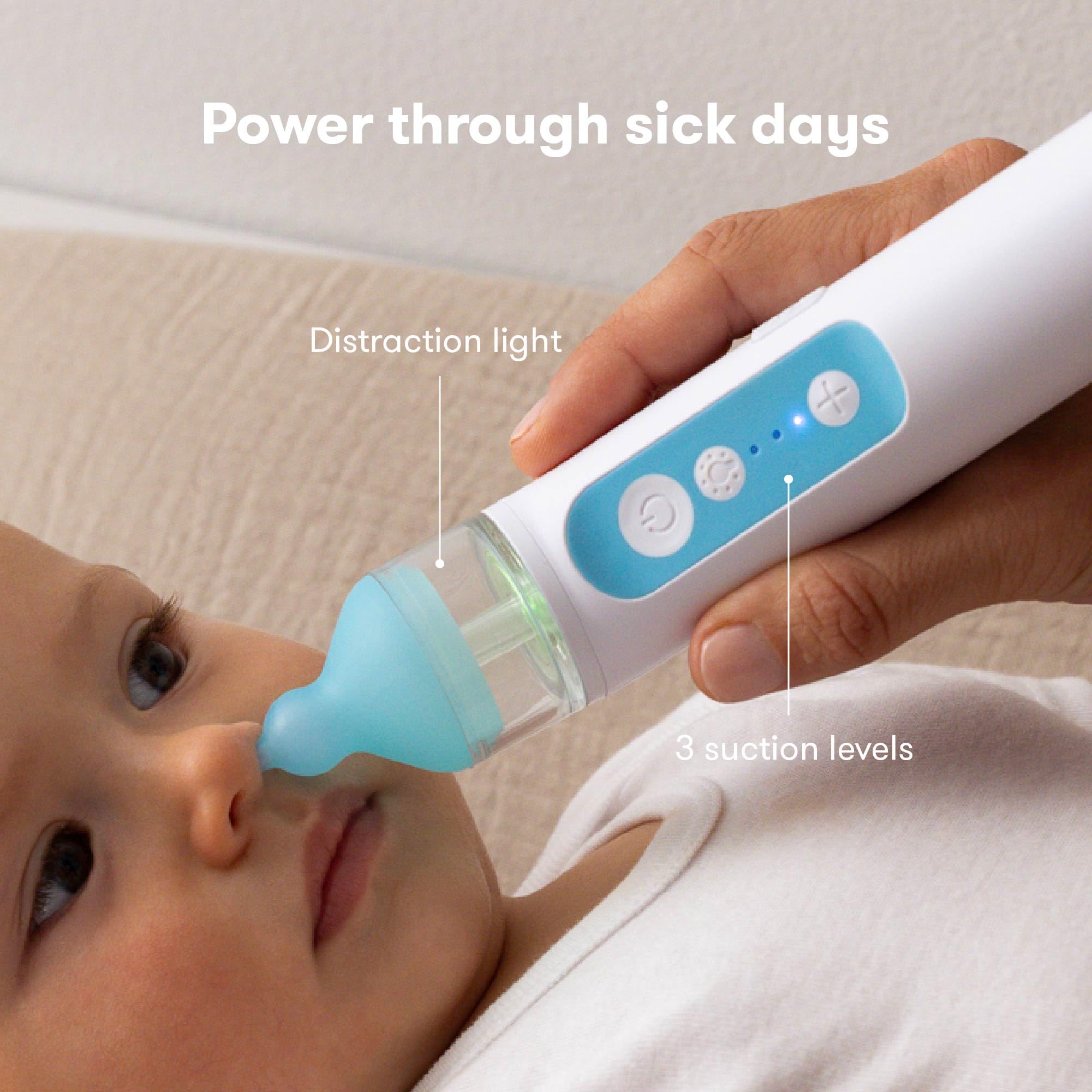 Frida Baby USB rechargeable NoseFrida for convenient on-the-go decongestion.