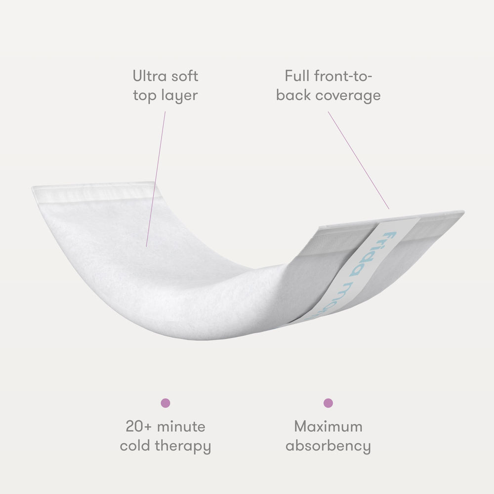 Frida Mom absorbent maternity pad designed to prevent leaks during recovery.