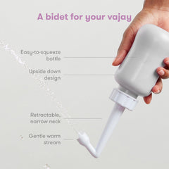 Frida Mom peri bottle cap and nozzle for precise, comfortable spray.