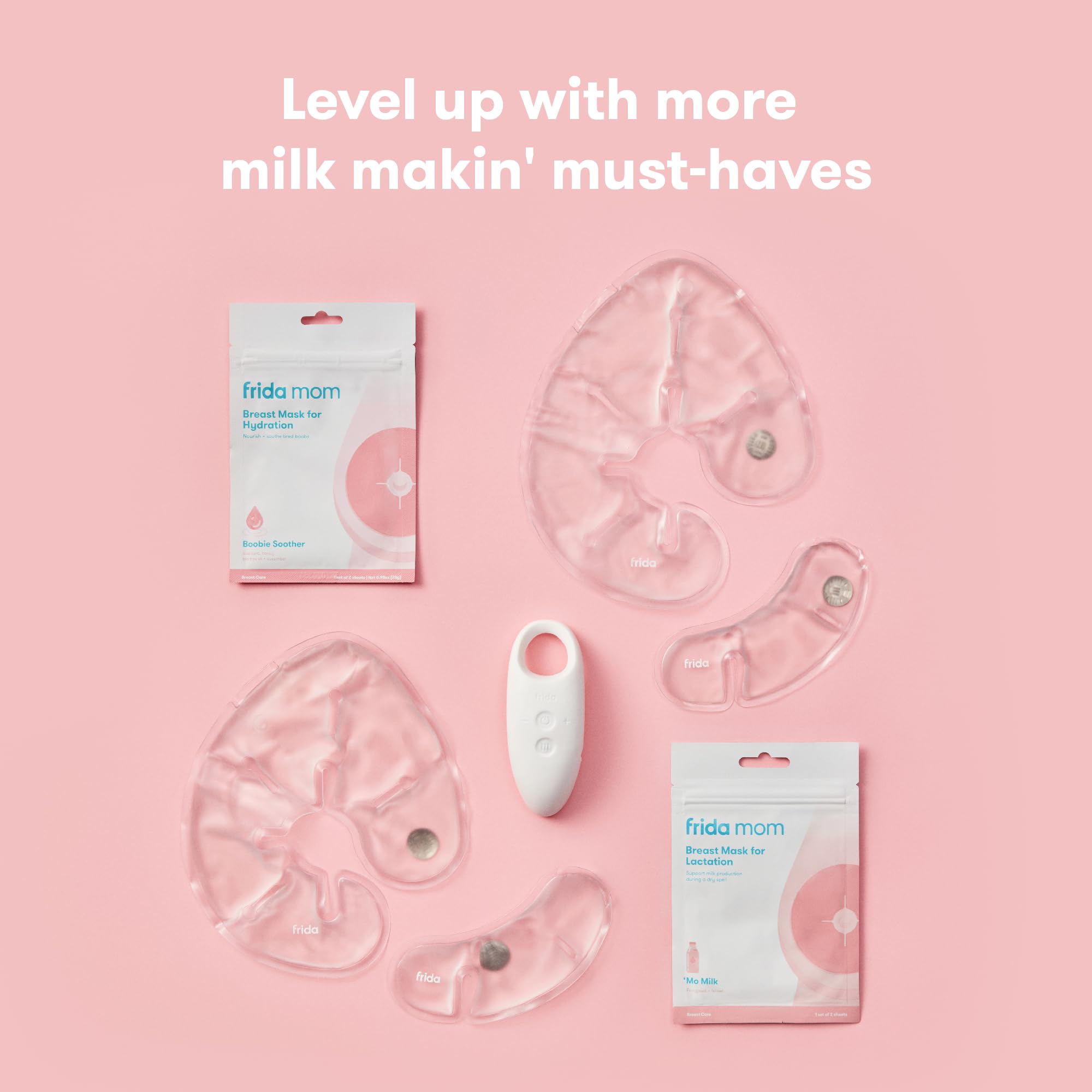 Frida Mom saline spray in use with No-Mess Nipple Balm for extra soothing.