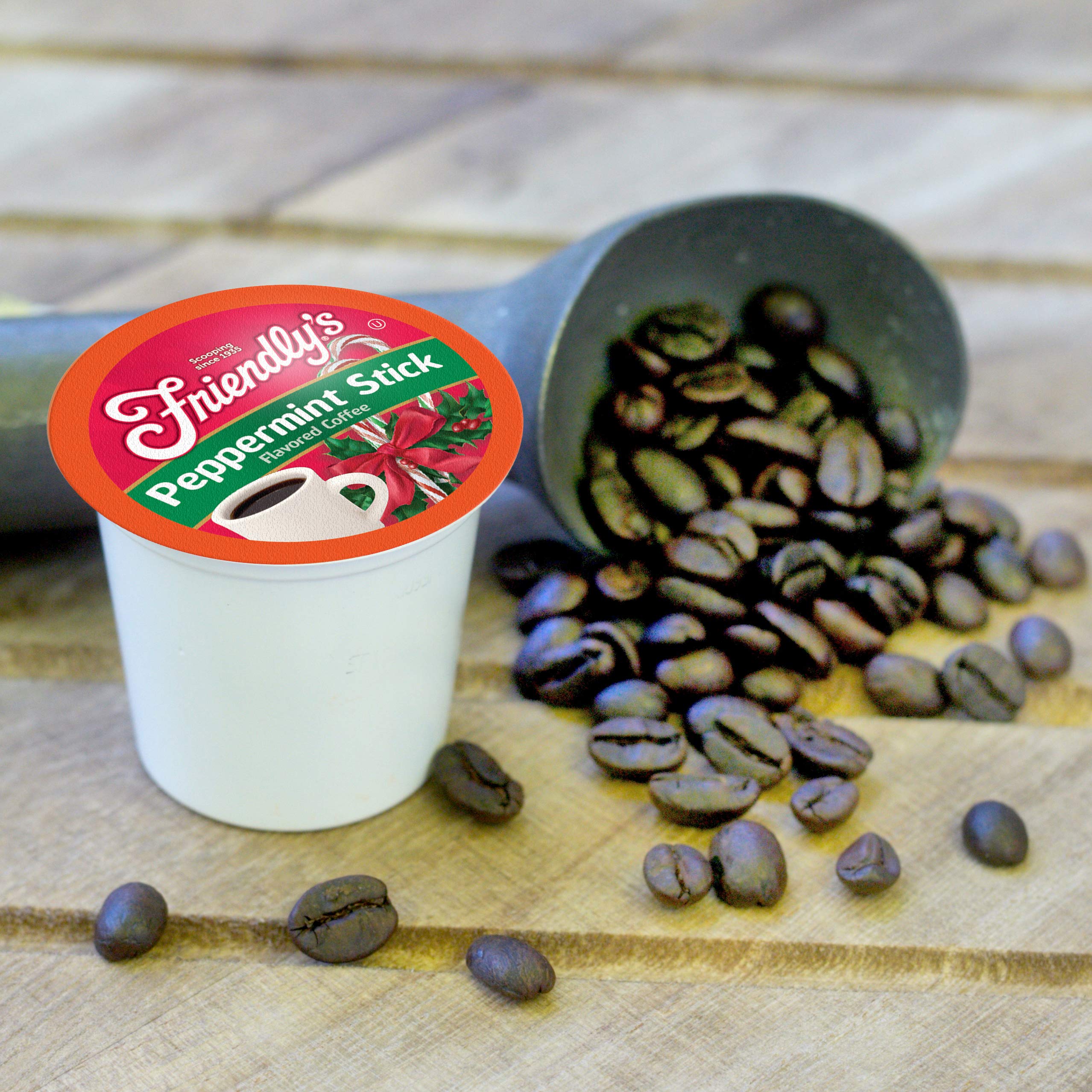 Friendly's premium Arabica beans close-up for rich flavor
