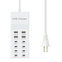 FRISATPOW USB C power strip front view for desktop multi-device charging