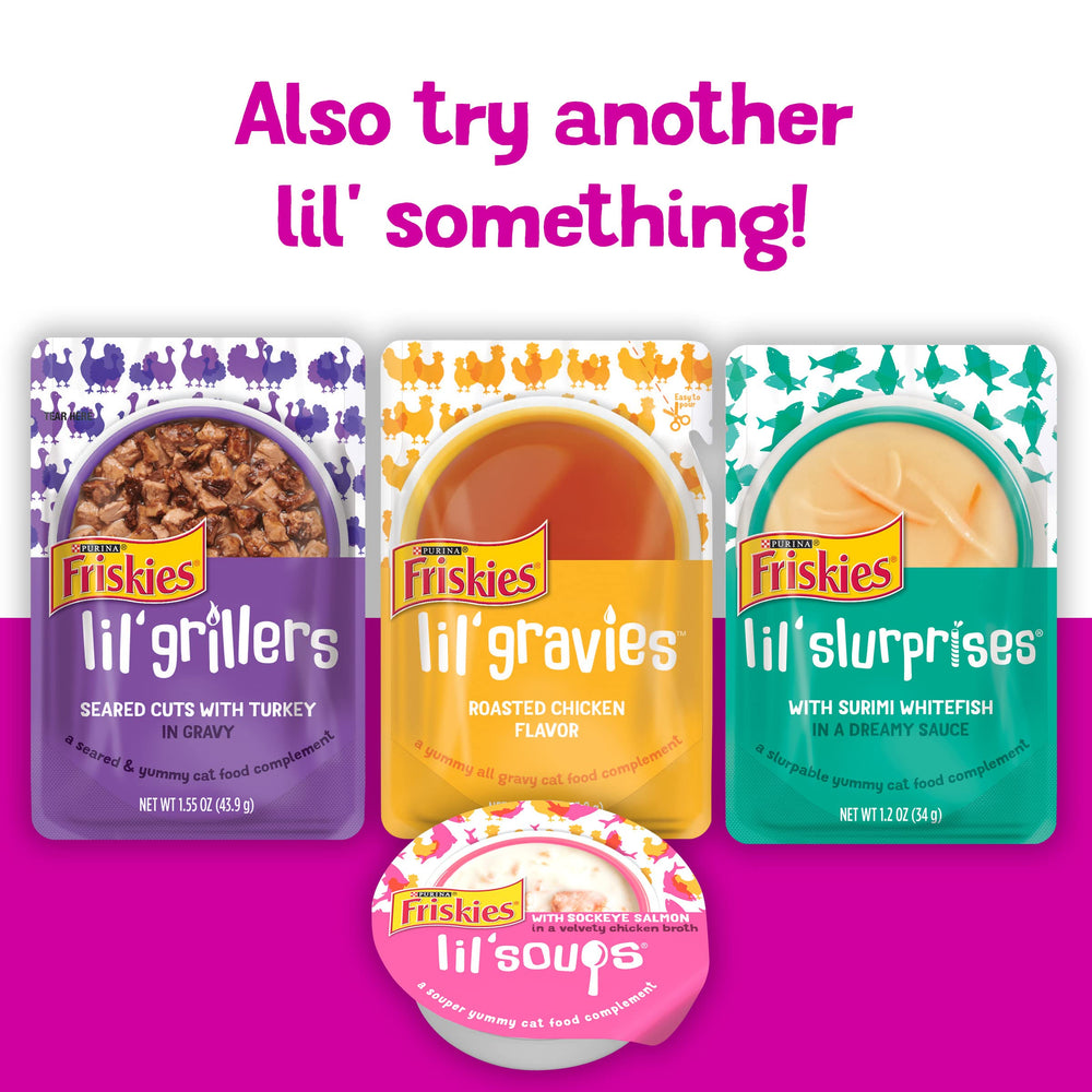 Friskies Lil’ Shakes lickable treat image suggests a playful snack