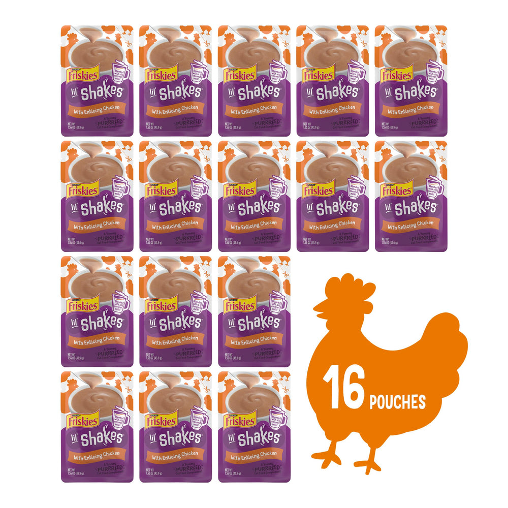 Friskies Lil’ Shakes coconut milk blend highlights creamy texture for lickable snacking