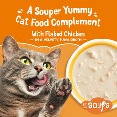 Friskies Lil' Soups velvety tuna broth cup adds moisture to bites
