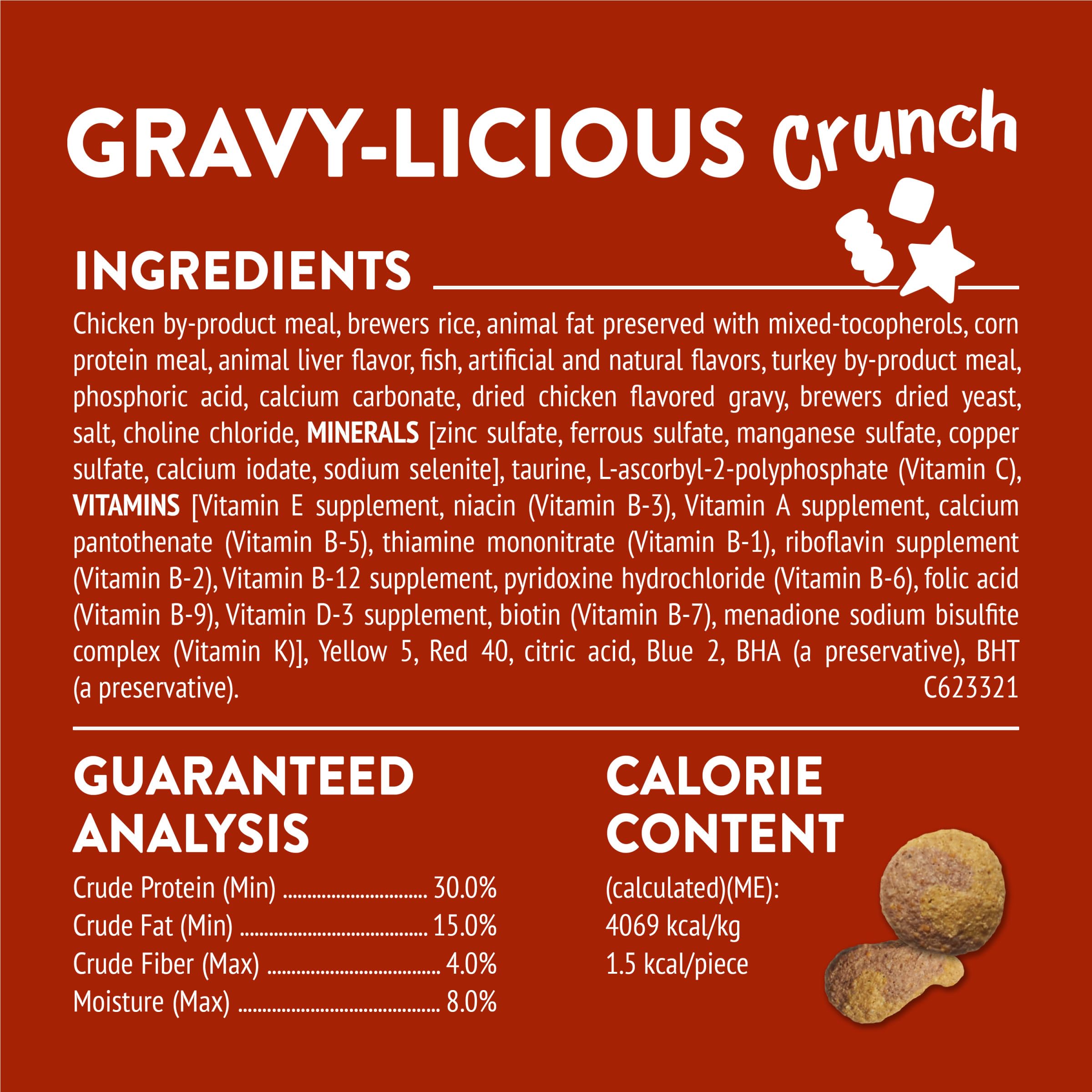 Friskies Party Mix Gravy-Licious formes croquantes, variété visuelle pour chats