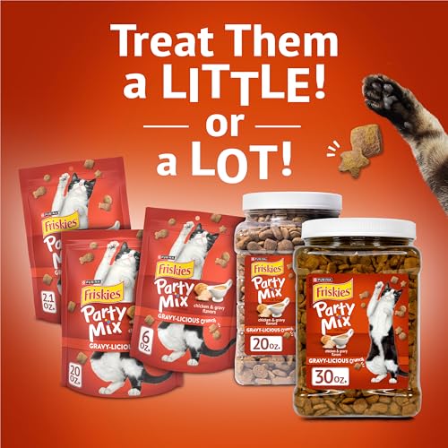 Friskies Party Mix Gravy-Licious goût poulet, plaisir croquant en soirée