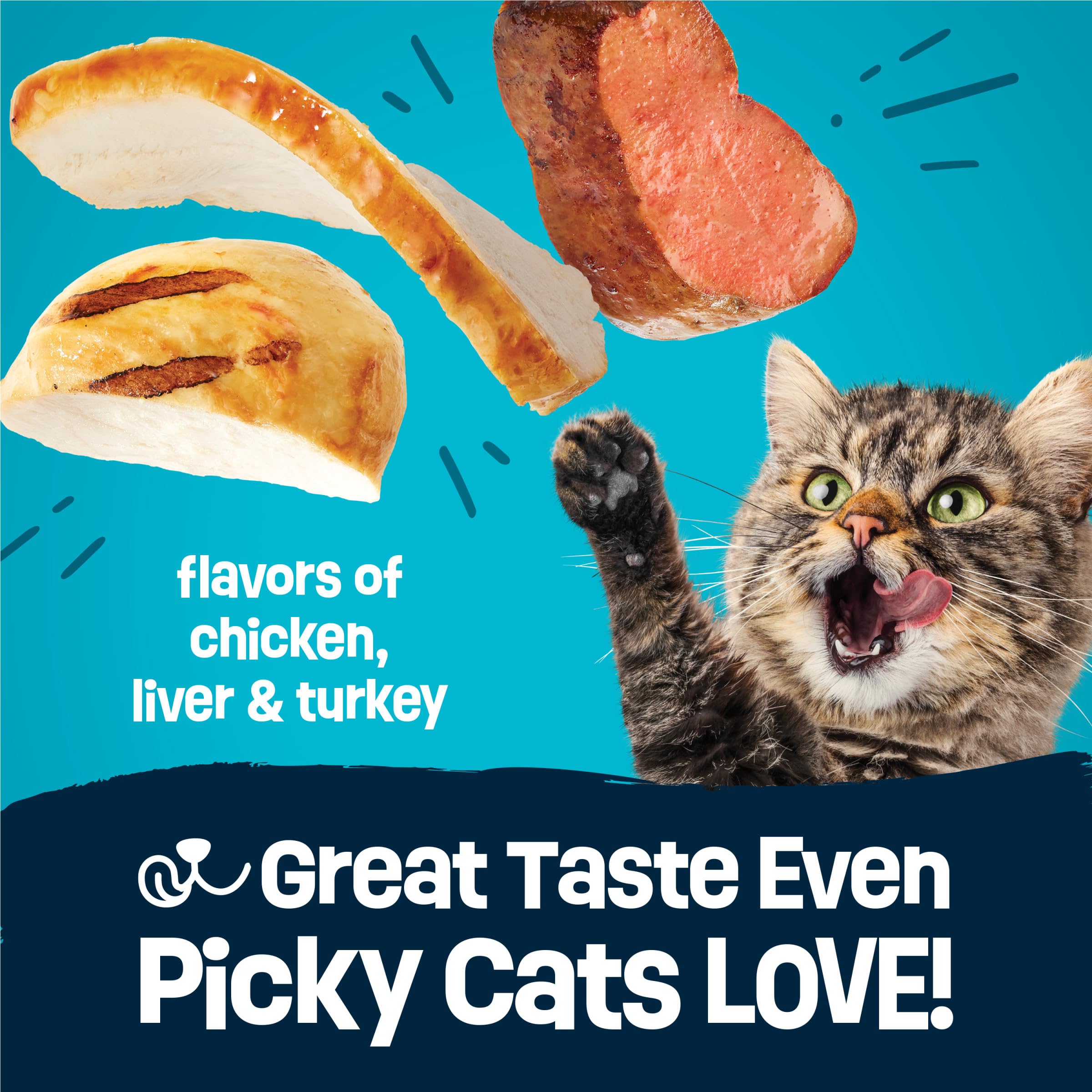 Friskies Party Pack’d croquant poulet-foie-dinde, repas équilibré pour chat adulte
