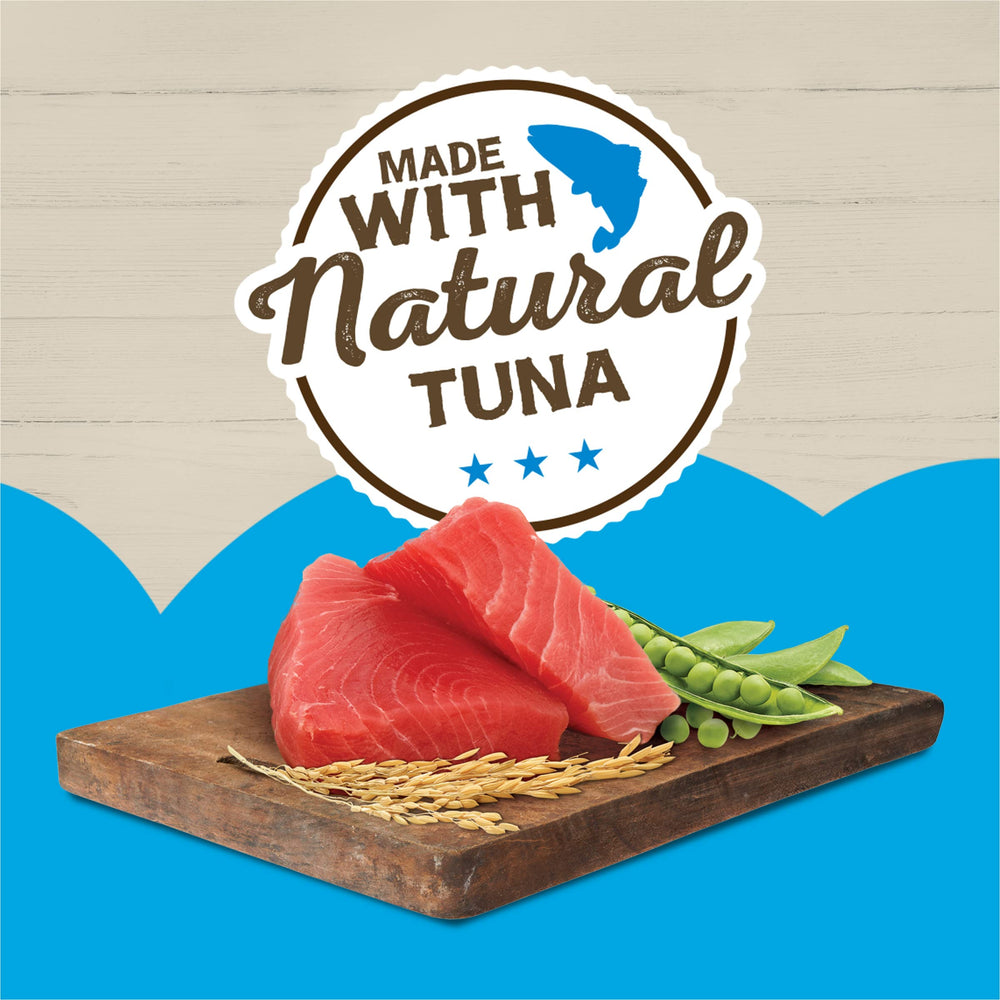 Friskies Ocean Favorites pate texture close-up shows smooth, easy-to-chew formula.