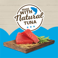Friskies Ocean Favorites pate texture close-up shows smooth, easy-to-chew formula.