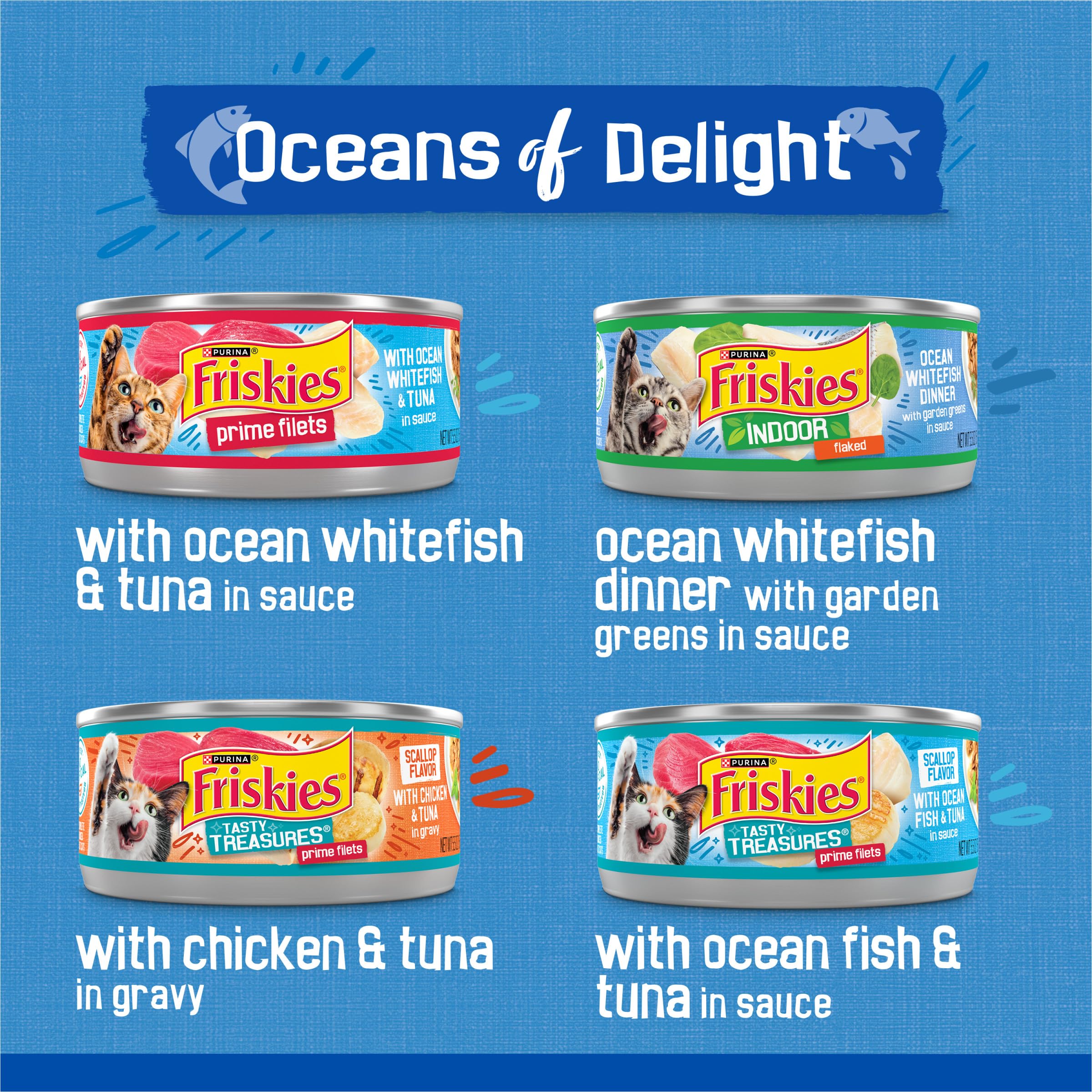 Friskies Prime Filets with Ocean Whitefish and Tuna in Sauce can.