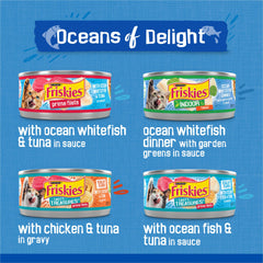 Friskies Prime Filets with Ocean Whitefish and Tuna in Sauce can.