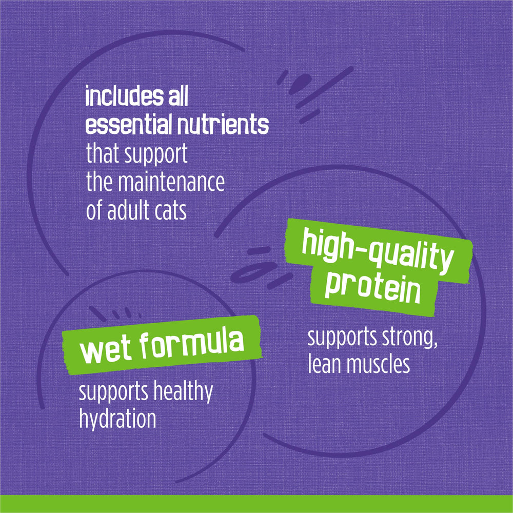 Friskies Seafood and Chicken Flavors highlight real protein sources.