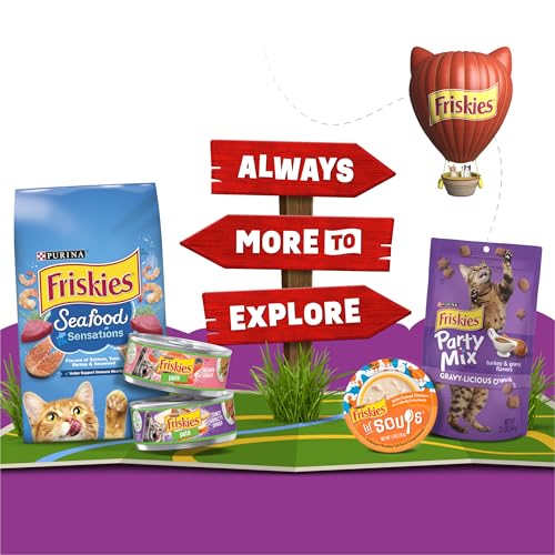 Smooth, lickable Friskies texture ideal for toppers and snacks.