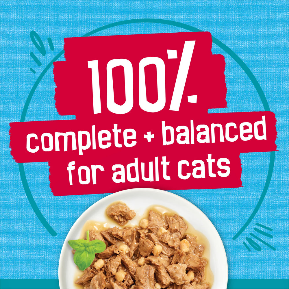 Friskies Tasty Treasures complete and balanced adult cat nutrition