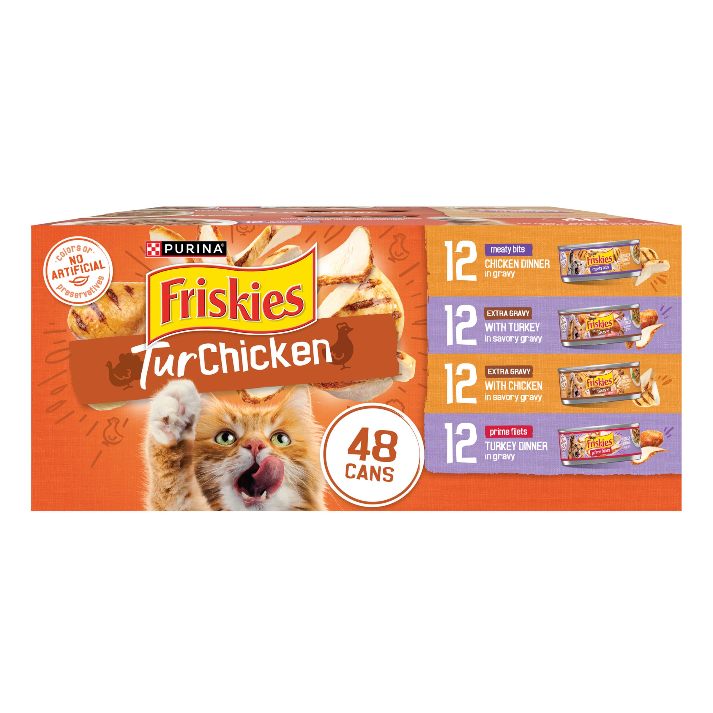 Friskies TurChicken meaty bits in gravy for daily meals and rich flavor