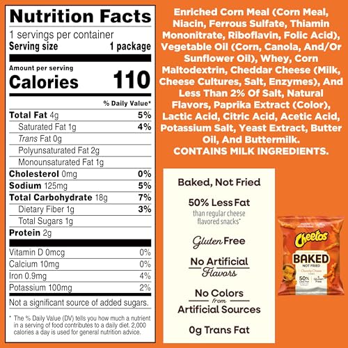 Frito Lay Baked Cheetos Crunchy Cheese—gluten-free treat for school lunches.