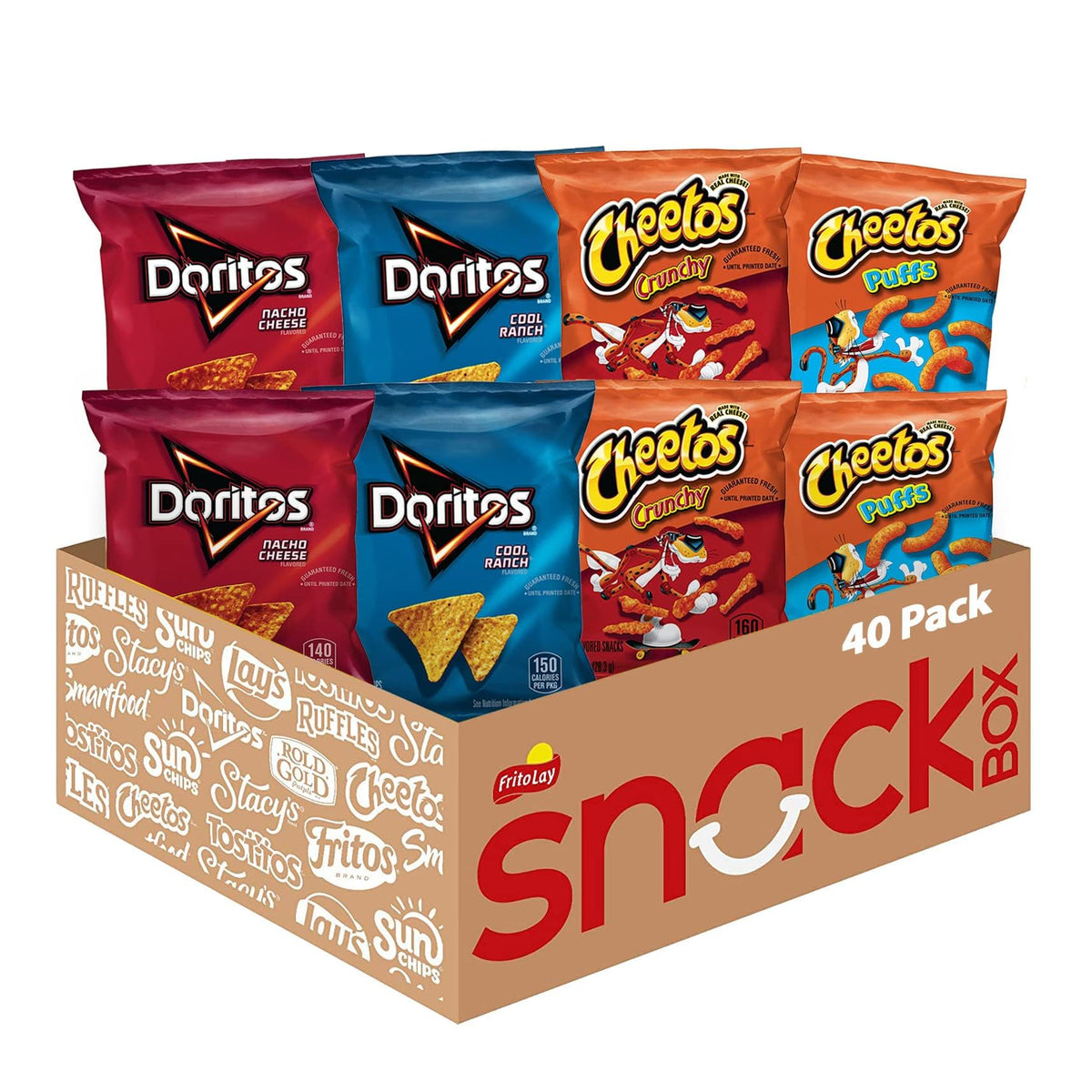Frito-Lay Doritos and Cheetos mix pack front view, great for family snacking