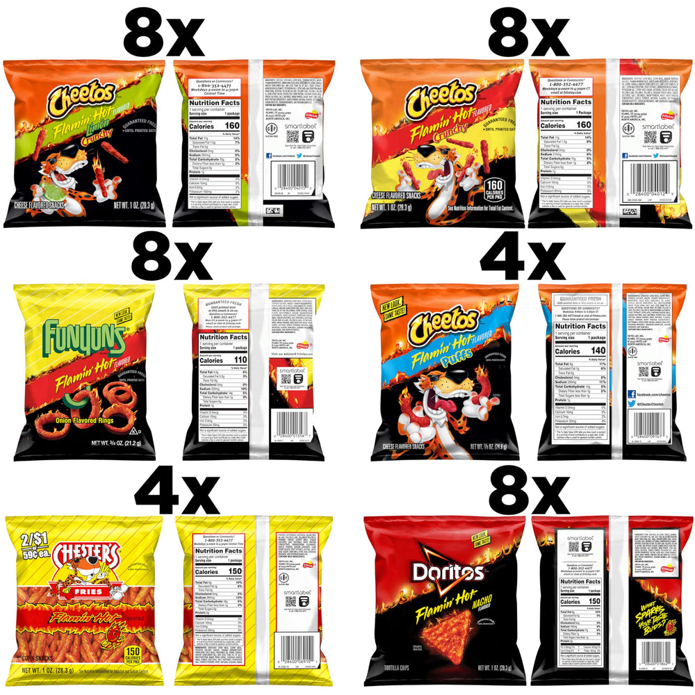Close-up of varied flavors inside Flamin' Hot Mix for flavor variety.