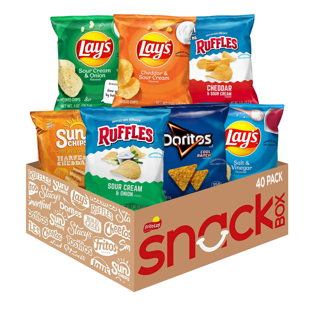Frito-Lay Tangy Favorites Mix front view—40-snack assortment for sharing.