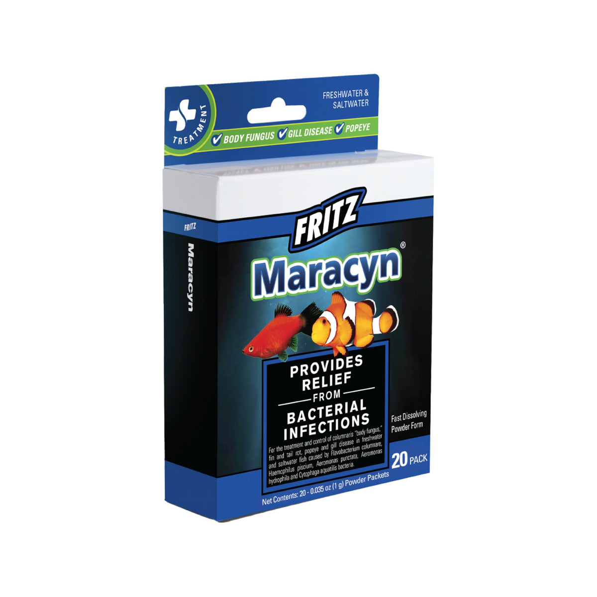 Fritz Maracyn bottle pouring to address bacterial infections in aquariums