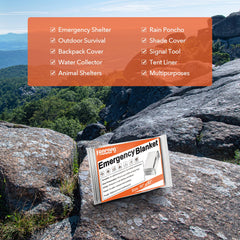 Frocopo emergency blanket reflects heat for outdoor warmth