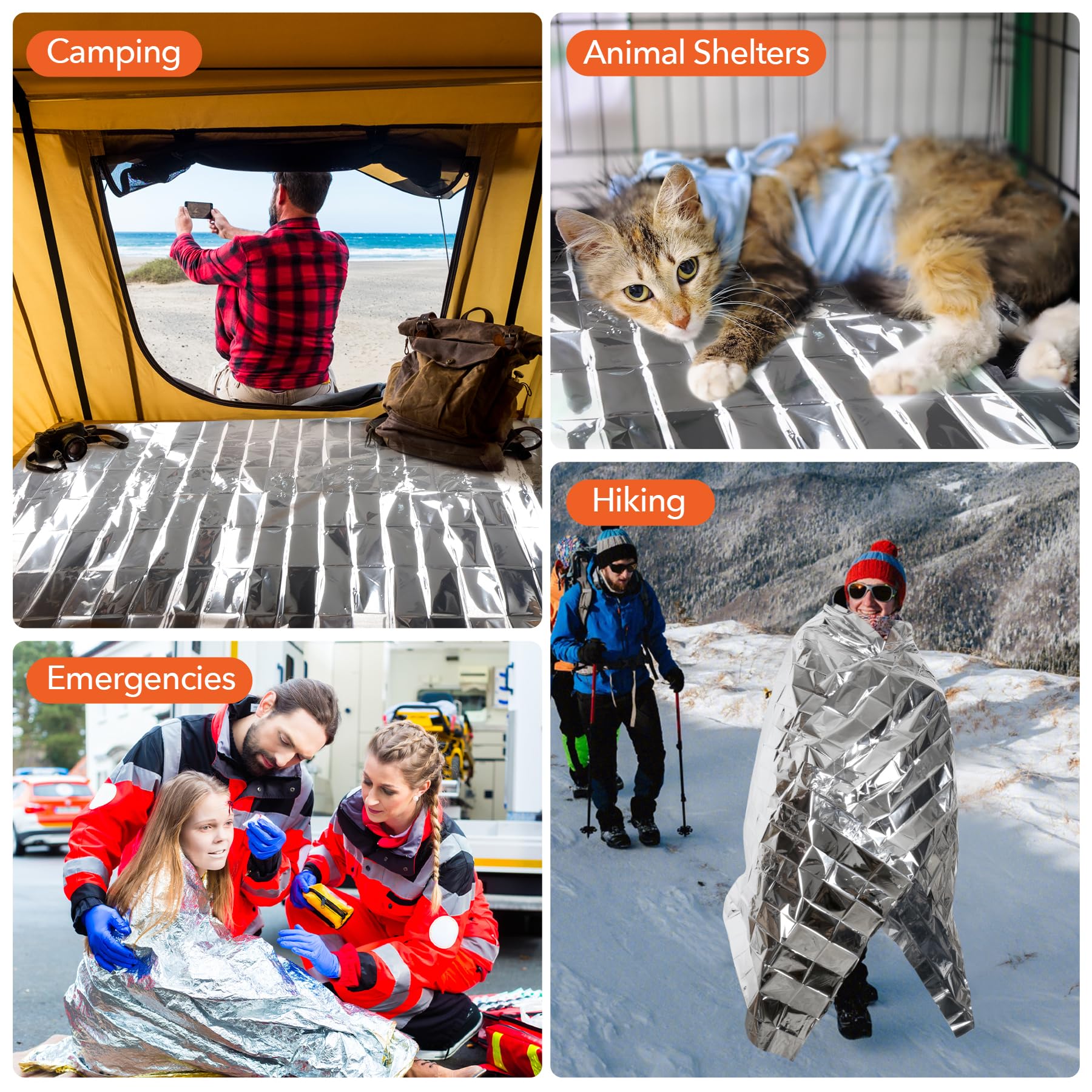 Frocopo space blanket emergency shelter in rugged outdoors