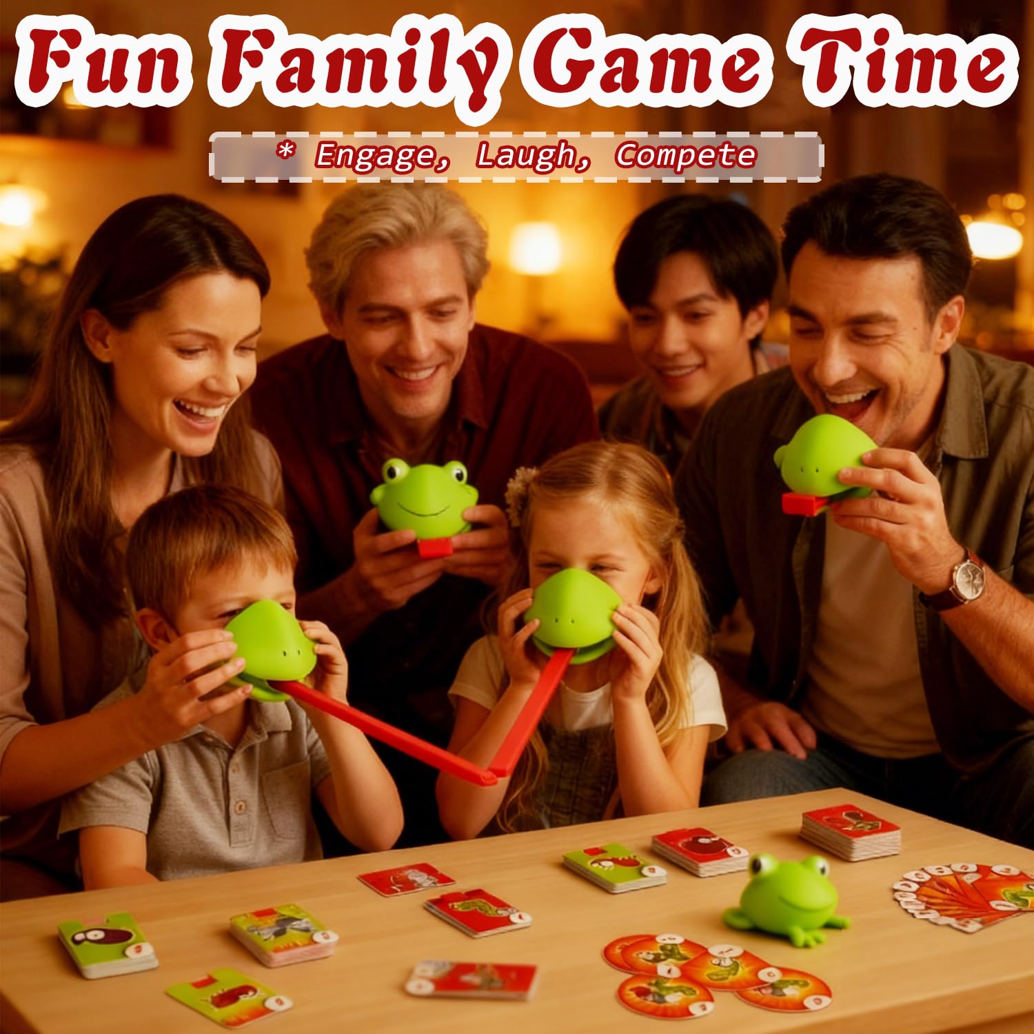 Frog Mask with Blow Tongue multiplayer party setup for groups.