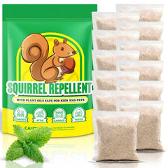 Frogoom Squirrel Deterrent Outdoor 12 Pouches protects gardens from squirrels.