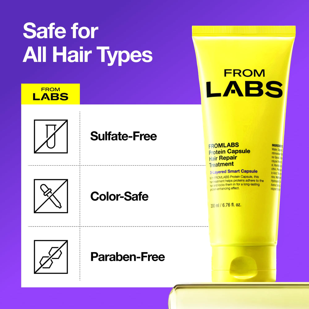 FromLabs Protein Capsule Hair Repair color-safe formula supports fine hair.