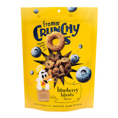 Fromm Crunchy Os Blueberry Blasts bag front, showing crunchy texture for training rewards