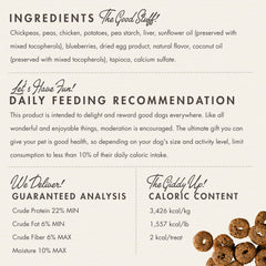 Fromm Crunchy Os Blueberry Blasts chicken pieces view, protein-based base for snacks