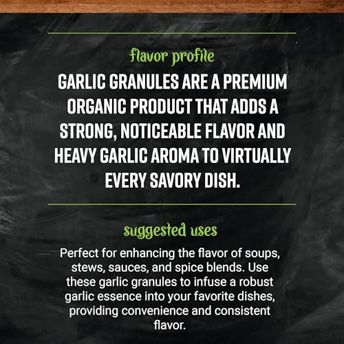 Frontier Co-op garlic granules sprinkled over a dish to boost flavor.