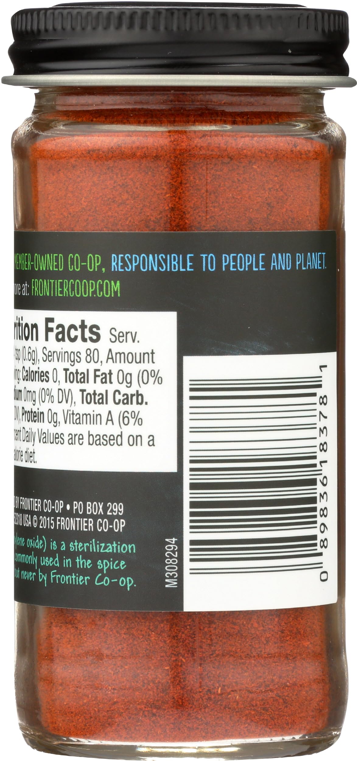 Frontier Co-op ground paprika bottle pours to boost flavor in sauces.
