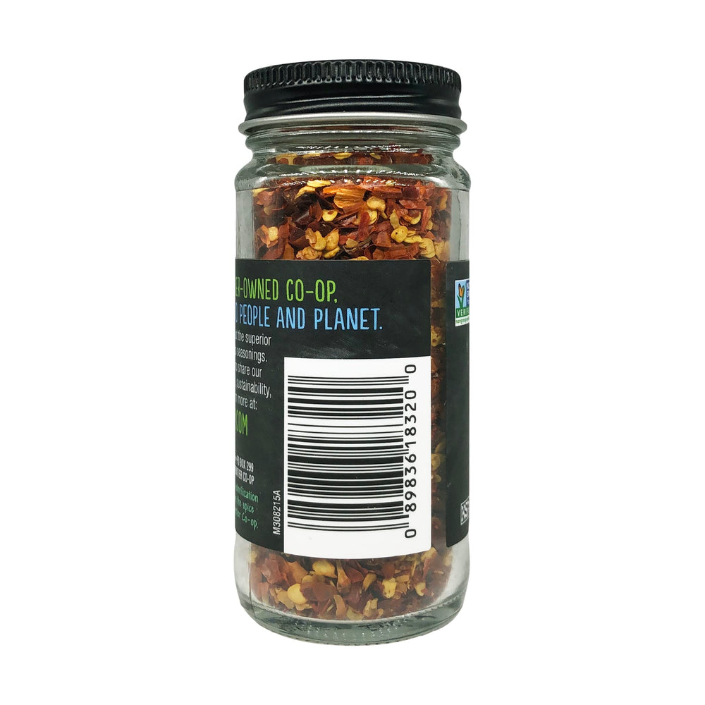 Frontier Co-op ground red cayenne pepper label closeup with 15,000 HU