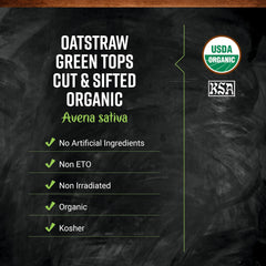 Frontier Co-op Oatstraw Green Tops in a bath for soothing relaxation