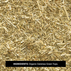 Frontier Co-op Oatstraw Green Tops in a teacup showing mild grassy notes