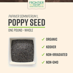 Frontier Co-op Organic Poppy Seeds pack for versatile culinary use