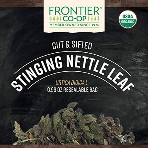 Frontier Co-op organic stinging nettle leaf brew tea for a bright, herbaceous cup.