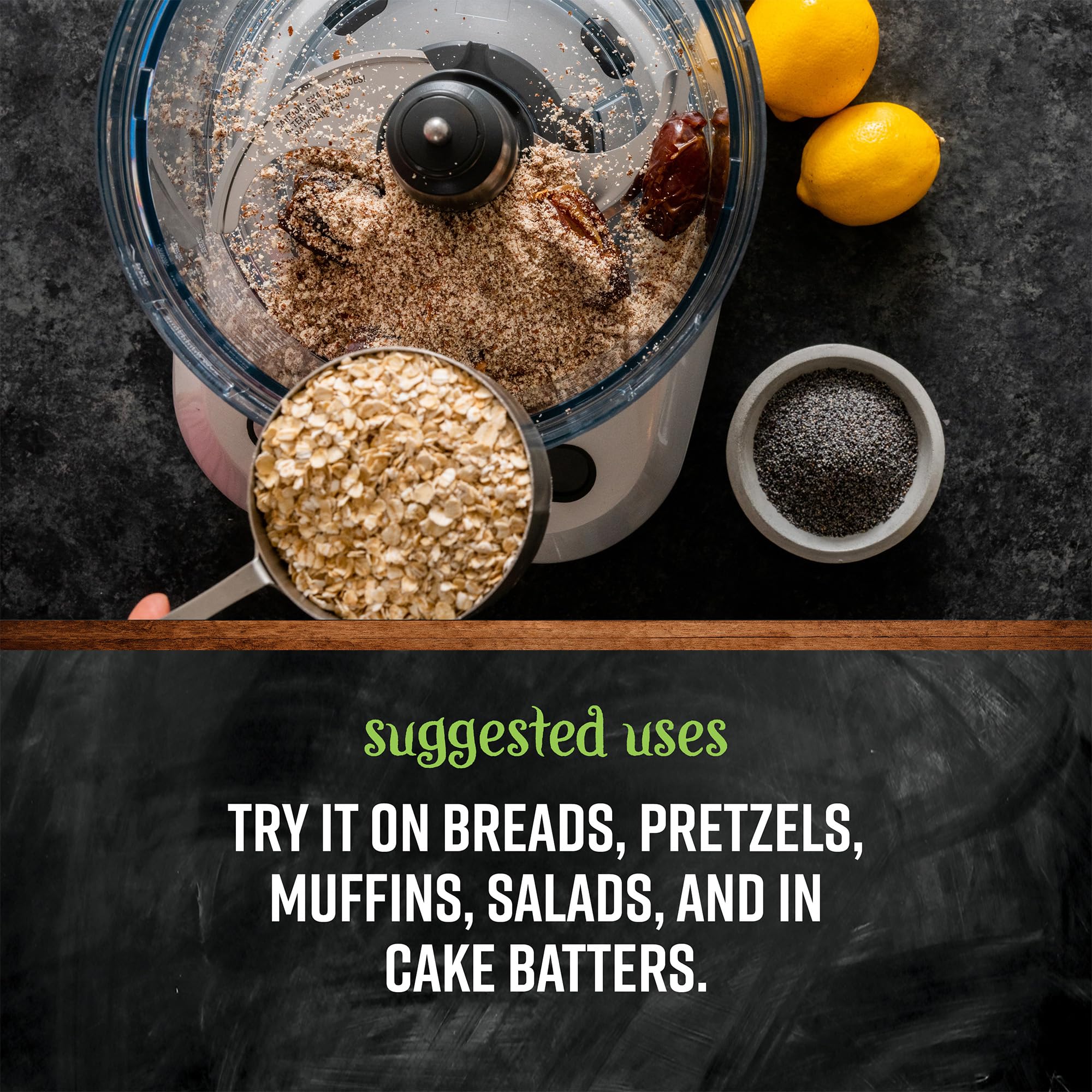 Frontier Co-op poppy seeds sprinkled on salads and dressings