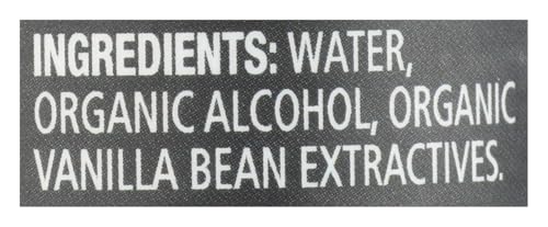 Frontier Organic Indonesian Vanilla Extract label close-up highlighting aromatic vanilla notes.