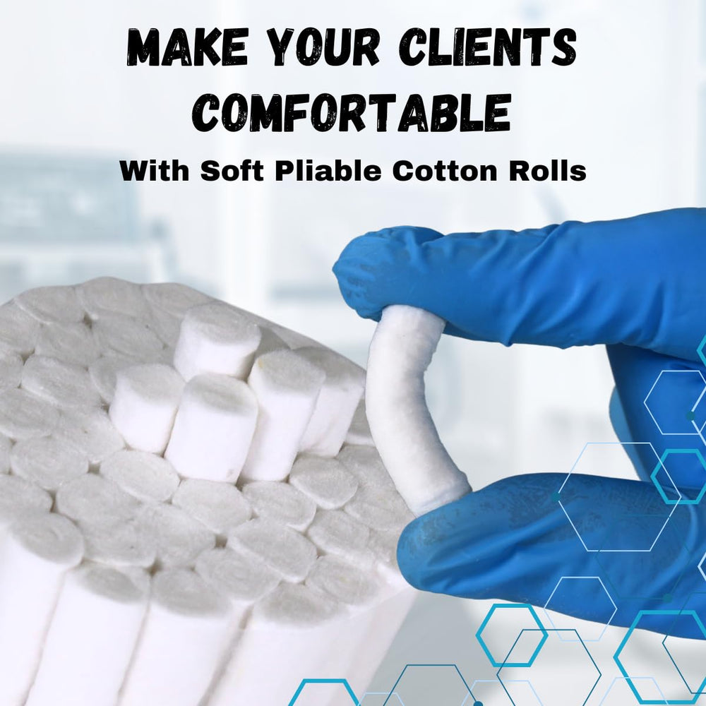 FRONTLINE cotton rolls used during dental procedures to keep the area dry