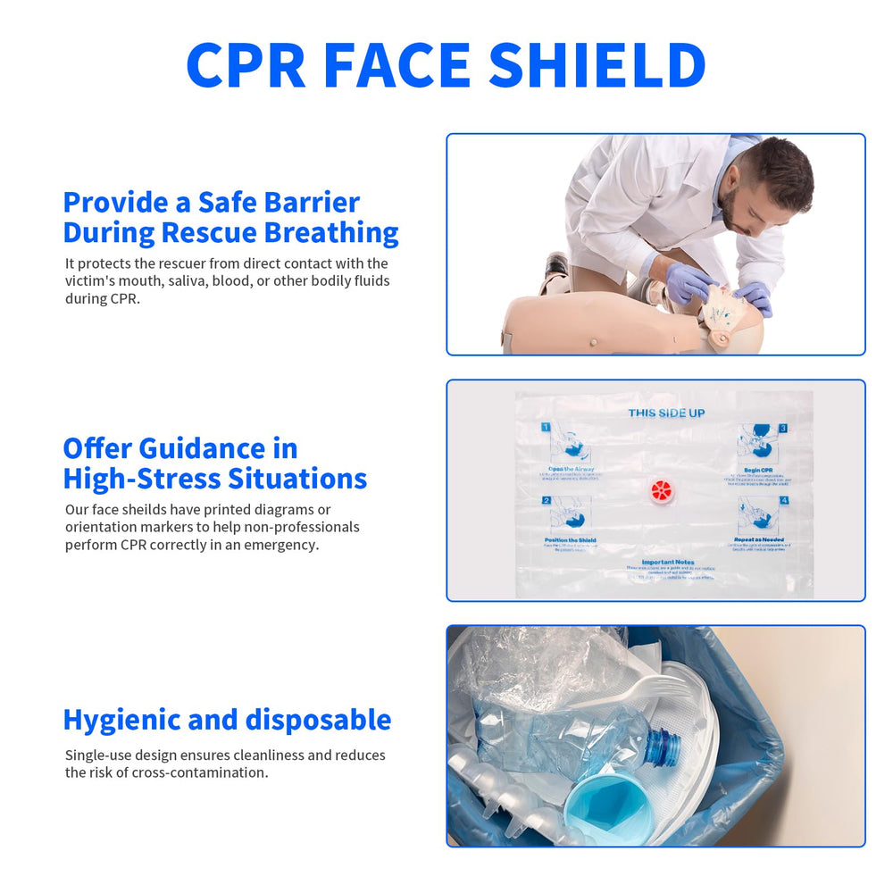 Frontline pocket mask with one-way valve enables hygienic barrier during rescue breaths.