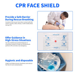 Frontline pocket mask with one-way valve enables hygienic barrier during rescue breaths.