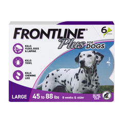 Frontline Plus for Dogs Large at the application site ready for fast flea protection