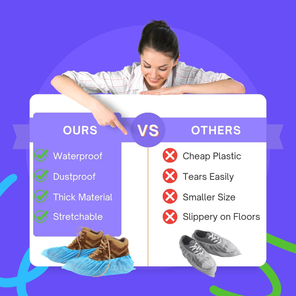 Frontline stretchable elastic opening booties are quick to put on and remove.