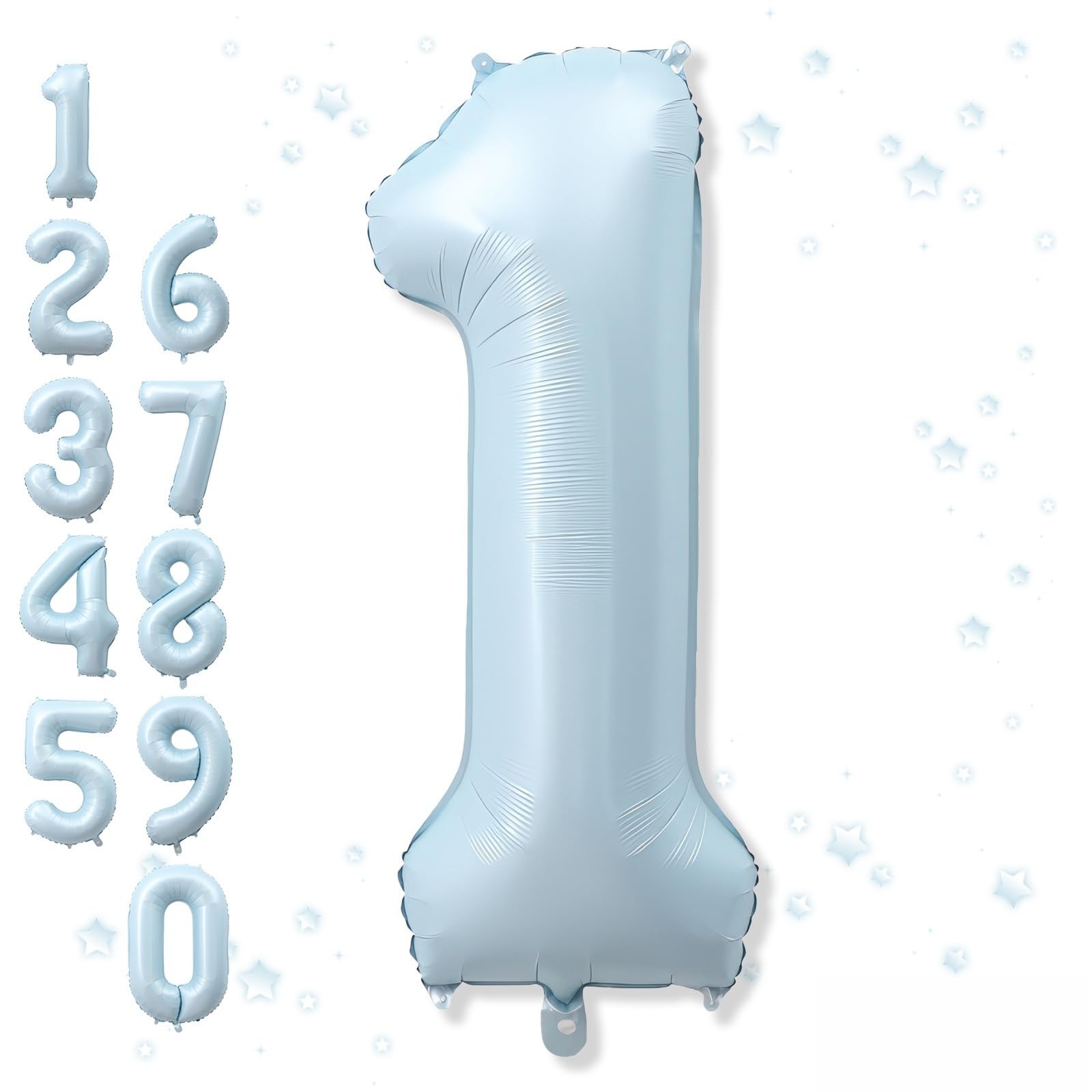 Froova big number 1 balloon in sky blue, ideal first birthday focal point