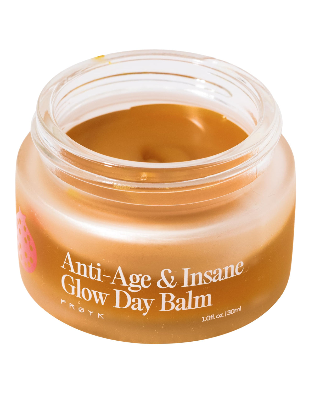 FRØYA Organics anti-age glow day balm jar close-up shows rich hydration