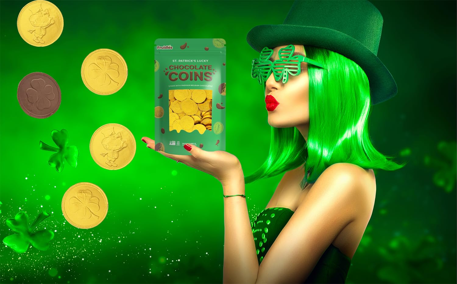 Fruidles coins in goody bags, perfect for St. Patrick's Day candy buffets