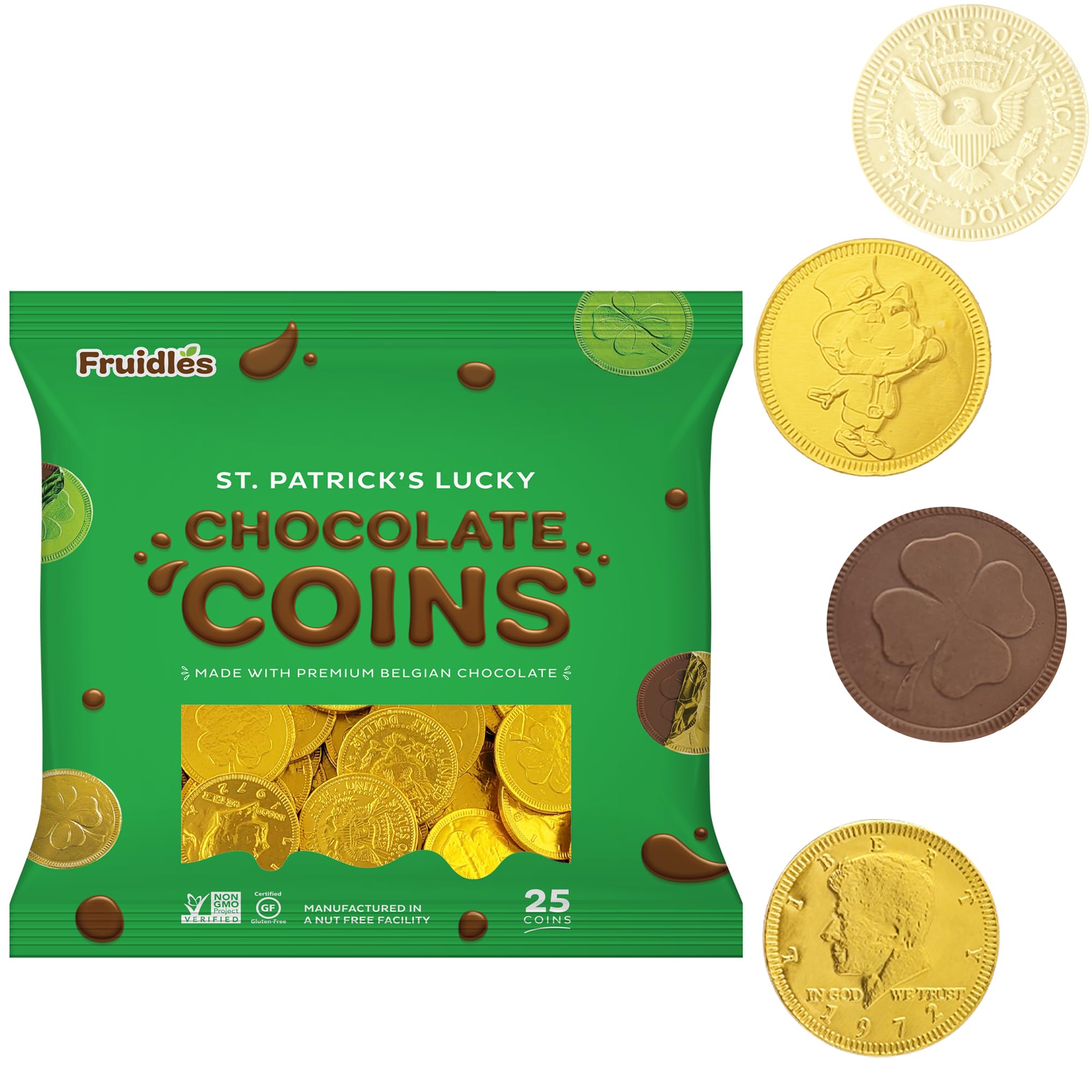 Fruidles money design coins in gold, perfect decor and treats